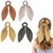 Tyqour 4 Stück Chiffon Haar Haargummis Bowknot, Frauen Vintage Floral Schal Haargummis, Haar Accessoire, Satin Seide Haarband, Haargummi mit Schleife, Pferdeschwanz Haarschmuck für Frauen Mädchen