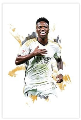 Vinicius Junior-Fußball-Poster, Leinwand-Poster, Schlafzimmer-Dekor, Sportlandschaft, Büro, Raumdekoration, Geschenk, ungerahmt, 30 x 45 cm