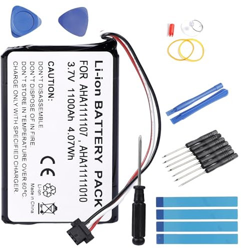 Fuworance GPS Battery Compatible with Tomtom Go 6100, Go 600, Go 610, Go 620 World, Go 620 (2016), Go Essential 4FA60, AHA1111107 + Repair Tool 1100 mAh Lithium-Ion Batteries