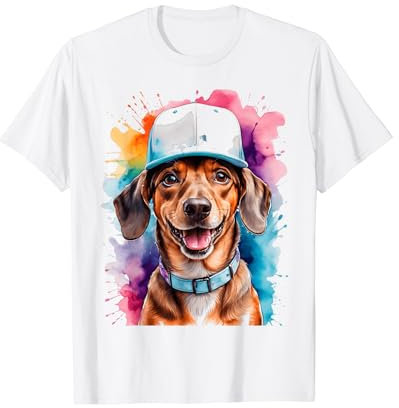 Dackel Snapback Cap Dachshund Hund Tier Design Print T-Shirt