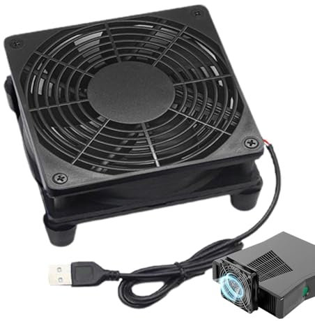 Ventilador de enrutador - Enrutador de PC con alimentación USB, ventilador de refrigeración para ordenador - Ventilador refrigerador compacto y fuerte para gabinete de ordenador, para receptor, portát