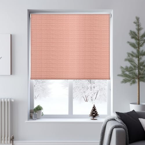 Window Style Blackout Roller Blind - Zig Zag Pink - 60cm x 170cm