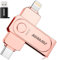 AUAMOZ Flash Drives 512GB Intended for iPhone iPad, Memory Stick Storage for Photos and Videos Backup, Compatible with iPhone iPad Android and Computers (Rose Gold)