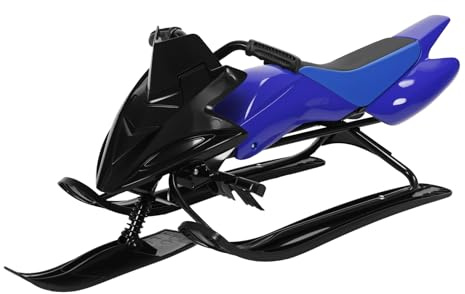 Luge à neige incurvée pour enfants et adultes – Frein à pied sensible, contrôle de direction libre, charge maximale de 100 kg, planche coulissante pour ski d'extérieur, bleu