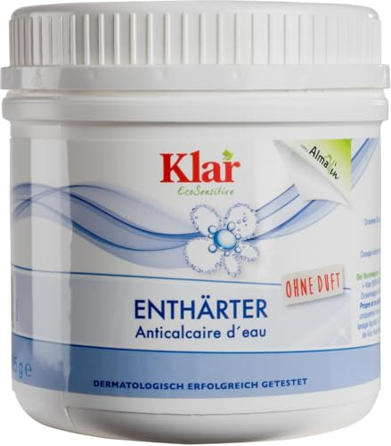 Klar eco Sensitive Enthärter 325g, ohne Duft, für weiches Wasser, verbessert das Waschergebnis, vegan 12x325g