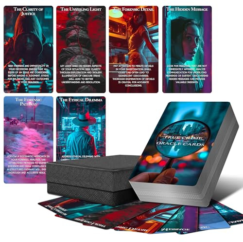 Powerful True Crime Conspiracy Oracle Cards, The Hidden Clue Oracle Deck for Beginners, Oracle Card with Meanings on Them | Oracle Card Deck with Meanings Tarot Cards for Beginners, Card Intuitive Reading Deck for Guidance, Reflection, Daily Reading