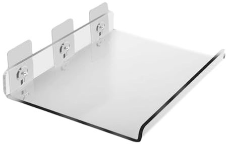 Clear Acrylic Plant Stand - Suction Cup Shelf,Suction Cup Window Shelf, 2D Acrylic Book Display Ledge, Multifunctional Storage Stand for Books, Flowerpots, Bathroom, Kitchen, Transparent Acrylic