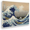 Giallobus - Impression sur toile - Hokusai - La grande vague de Kanagawa - Toile à cadre standard - 50x35 - Prêt à accrocher - Peintures pour la maison