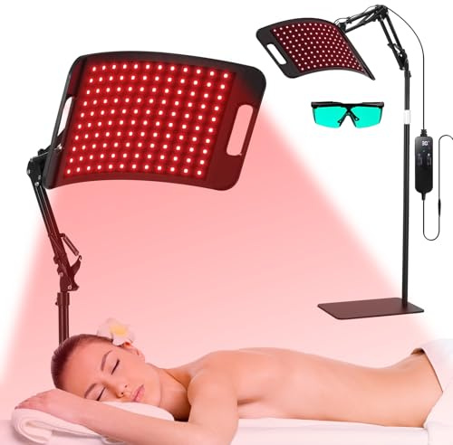 Red Light Therapy for Body face-660nm 850nm Infrared lamp Therapy Larger Panel 3 in 1 Led Bead red Light with Stand for Home Use,Gift idea for Mom Women Wife Sister Girlfriend