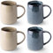 GBHOME Juego de 4 tazas de café grandes de 18 oz (aprox. 500 ml) tazas de cerámica hechas a mano con colores degradados. Ideal para latte, té, cerveza y chocolate caliente. Apto para lavavajillas y