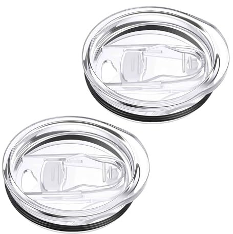 2 Pcs 20oz Tumbler Replacement Lids 2.4Inch, Tumbler Replacement Lids Clear Spill Proof Durable, Mug Silicone Reusable Cup Covers Clear Spill Proof Travel Cup