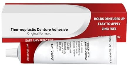Denture Adhesive - Strong Hold Denture Adhesive Cream | Thermoplastic Solution | Fixative Cream for All-Day Secure Fit and Comfort