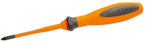 Klein Tools 694180EINS | VDE Schraubendreher isoliert | Pozidriv PZ1 x 80 mm | Slim Design für enge Räume | 1000V geprüft | IEC 60900 | Elektriker Werkzeug