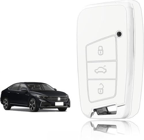 Étui Porte Clés Voiture pour VW Volkswagen Passat B8 Golf 7 Tiguan T-Cross Polo CC Seat Leon Ibiza Skoda, Étui de Protection pour Clé de Voiture Pochette Voiture Protection Clef Porte Clef Portable