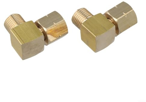 Raccordo angolare per tubo del gas, in ottone, 2 connettori da 90 gradi da 1/4 per piani cottura, fornelli da campeggio e attrezzature a gas