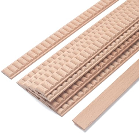 Wood Trim Molding Decorative, Wavy Wood Moldings & Trims, 12 PCS 15.8 inch Long Wooden Strips for Wall, Cabinet, Door, Mirror Frame, Wooden Appliques for Furniture, Window, Dollhouse