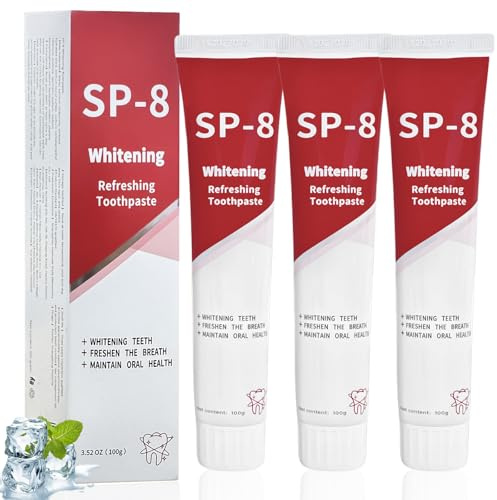 Toivize SP-8 Zahnpasta 3 * 100g, Probiotische Whitening Zahnpasta | Tiefenreinigung, Fleckenentfernung & Aufhellung, SP8 Zahnpasta für frischen Atem, starke Zähne & gesunde Mundflora