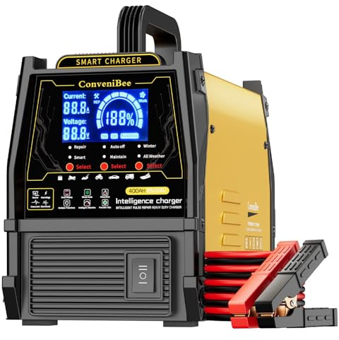 12V 24VCar Battery Charger Heavy Duty, 0-15A Automatic Battery Maintainer,Auto Shutoffs,Repair Mode Smart Trickle Charger for Automotive Car Truck Motorcycle RV AGM and Lead Acid Batteries Deep Cycle