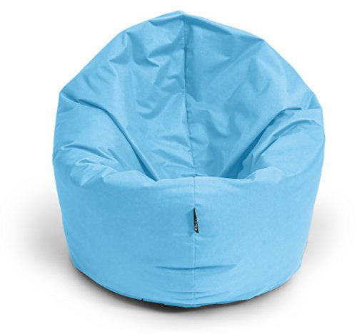 BuBiBag Sitzsack 2-in-1 Funktionen mit Füllung Sitzkissen Bodenkissen Kissen Sessel BeanBag (100cm Durchmesser, hellblau)