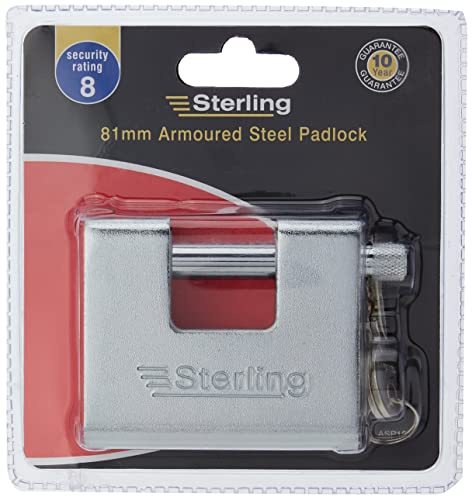 Sterling ASP181 81mm Armoured Steel Padlocks, Grey