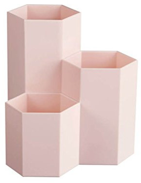 TOYMYTOY Pot à crayon Hexagonale en Plastique Porte-Crayon pour maison, bureau, école