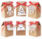 VEYLIN 24 Pack Christmas Kraft Gift Boxes for Xmas Party Decoration with 24 White Tags and Ribbon Ties (Assorted 6 Styles)