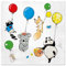 20 Servietten Lustige Tiere an Ballons als Tischdeko für den Kindergeburtstag 33x33cm