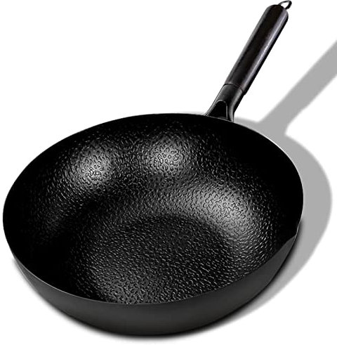 BAILR Wok Sartenes Antiadherente, Sarten Wok Resistente a Rayones y Multifunción, Sartén para Wok Fácil De Usar para Cocina De Gas, Eléctrica, Parrilla (A 32cm)