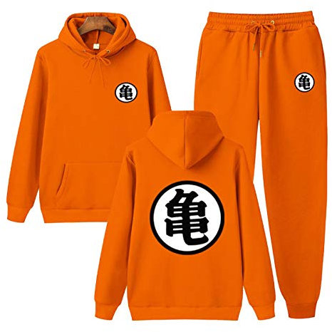 MGTUPK Goku Hoodie Herren Outfit Kleidung Set Herren und Damen Langarm Kleidung Sweatsuit Goku Gym Top Orange XL