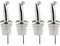 Westmark 4 Beccucci per Bottiglie di Liquori e Olio, Metallo/Acciaio Inossidabile, Tappi in Silicone, Inox Gastro, Argento, 468322E3