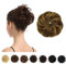 BARSDAR 100% Echthaar Haarteil Haargummi，Gelockt Unordentlich dutt extensions echthaar Haarteil Haargummi Hochsteckfrisuren unordentlicher Haarverlängerung für Damen Mädchen 4P27# Braune Mix Blond.