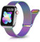 Rabini Cinturino magnetico in metallo compatibile con Apple Watch da 38 mm, 40 mm, 41 mm, 42 mm, 46 mm, 44 mm, 45 mm, 49 mm, arcobaleno in acciaio inossidabile, cinturino a rete per iWatch SE Ultra