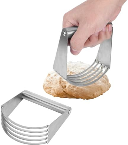 2pcs Pastry Blender, Dough Blender Stainless Steel Pastry Cutter, Multi-Purpose Dough Blender Mixer Pizza Dough Blender Essential Baking Accessory, Silver