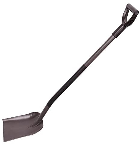 Mivos Pala de Jardín Profesional de Acero Endurecido - Reforzada para Construcción y Jardín, Longitud 124 cm, con Mango de Acero y Mango D