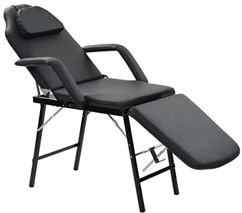 KOIECETA Kosmetikstuhl Kosmetikliege Massageliege Massagestuhl Massagebank Liege (Schwarz)