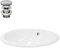 ML-Design Lavabo en Céramique Blanc 49x19,5x40,5 cm avec Garniture de Vidage 1 1/4 Universel et Trop-Plein, Design Ovale, Vasque à Encastrer Moderne, Évier Lave-Mains Salle de Bains et Toilettes