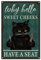 CREATCABIN Cat Barber Metal Tin Sign Sweet Cheeks Have A Seat Vintage Tin Sign Funny Hanging Poster Decor para Barbería Baño Cocina Café Hogar Bar Sala de Estar Navidad Halloween 8 x 12 Pulgada