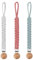 IOSPKKIO® 3 catenelle per ciuccio, in cotone, clip in legno, tessuto a mano, design moderno, in 3 colori, accessori per bambini sicuri ed eleganti