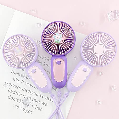 Tazyee Mini Ventilador de Mano Portátil con Carga USB - 8x4x15.5 (cm) Purple