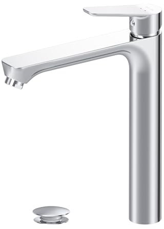 AM.PM Mitigeur Vasque à Poser, Robinet Lavabo avec Bonde Clic Clac, Chaude et Froide Réglable, Chromé, Hit (FTA92200)