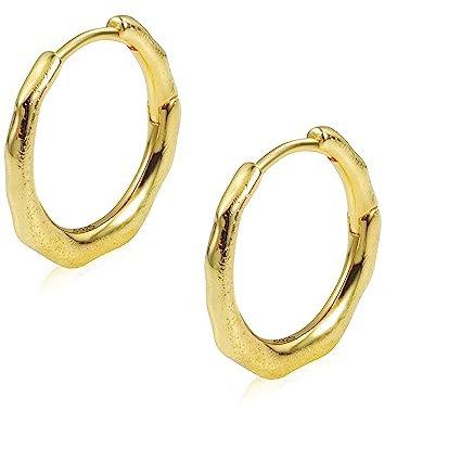 ALEXCRAFT Creolen Gold Damen Hypoallergen Goldene Ohrringe Vergoldet Ohrringe 925 Sterling Silber