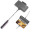 AILITOR Double Pie Iron Sandwich Maker für Camping, Cast Iron Lagerfeuer Pie Cooker, Schwarz, Rechteckig, Antihaftbeschichtet