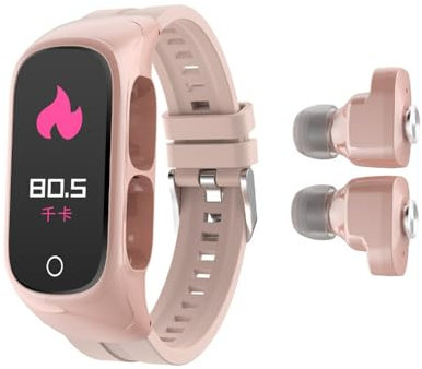 Reloj inteligente con auriculares for mujeres y hombres, reloj de seguimiento de actividad física, combo de auriculares Bluetooth que pueden recibir llamadas, mensajes, seguimiento del sueño, contador