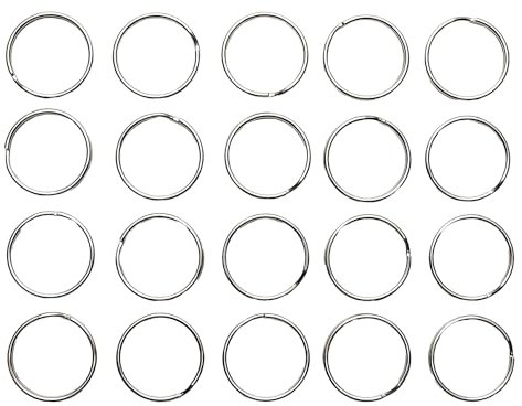 Chinchilla® 20er Set Schlüsselringe Ø 30 mm | gehärteter C68D Stahl | Robuste Ringschlüssel Silberfarben | Maße: 3x3x0,29 cm| Materialstärke: Ø 1,75 mm | Made in Germany