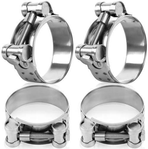 Morsetto per Tubo di Scarico dell'acciaio per Moto 4Pcs Morsetto per Fascetta di Scarico Turbo Regolabile 48-51mm per Condotte Automotive Applicazioni Industriali