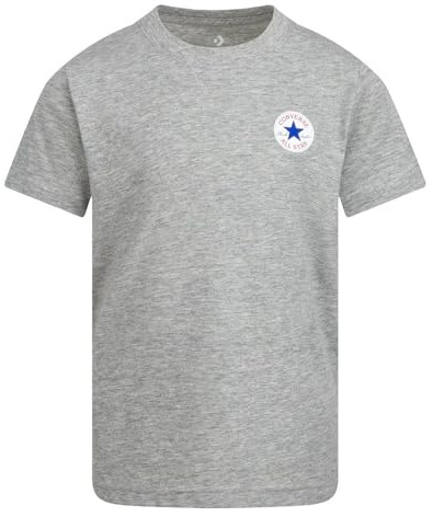 Converse Jungen Ss Printed Ctp T-Shirt, Dk Grey Heather, 10/12 Jahre