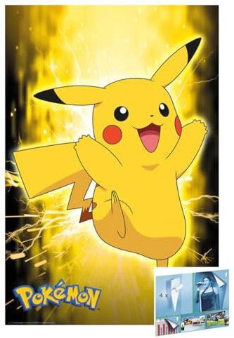 Pokemon - Poster (Pikachu Neon - Lightning) (Größe: 61cm x 91,5cm) (Poster & Poster Strips)