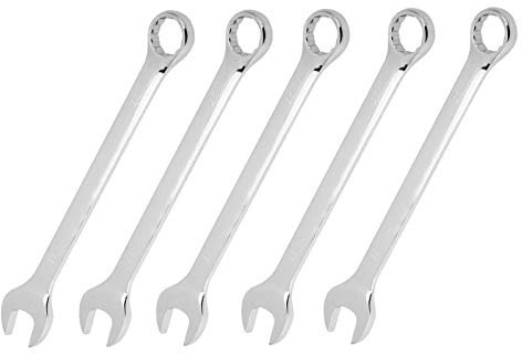 Fafeicy Ratschenschlüssel, 5-teiliges 10,6-Zoll-Maul-Ratschenschlüssel-Set mit Doppeltem Verwendungszweck, 1,8-Zoll-Gabelschlüssel, Chromstahl-Handreparaturwerkzeuge, Ring-Maulschlüssel