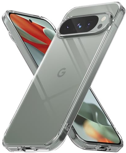 Ringke Fusion für Google Pixel 9 Pro / 9 Hülle, [Dauerhafte Transparenz] Kratzfest Hart Minimale Vergilbung Transparente Rückseite Weicher Bumper Handyhülle - Clear