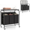 COSTWAY Wäschekorb mit Bügelbrett, Wäschesammler mit 3 Fächern & Deckel, Wäschesortierwagen mit Rollen, Wäschebox ausziehbar für Badezimmer Waschküche, 80,5 x 41,5 x 87,5 cm